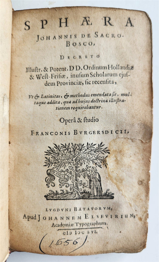 1656 SPHAERA by IOHANNES SACROBOSCO antique ILLUSTRATED astronomy