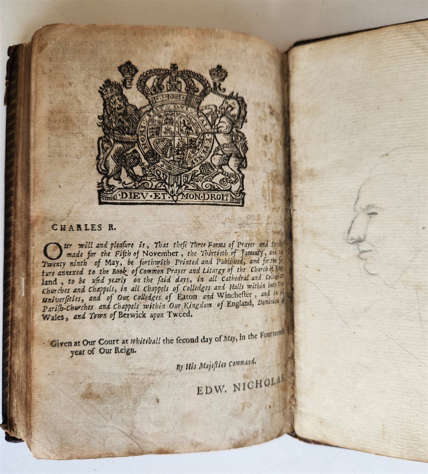 1680 BOOK OF COMMON PRAYER fully illustrated ANTIQUE in ENGLISH