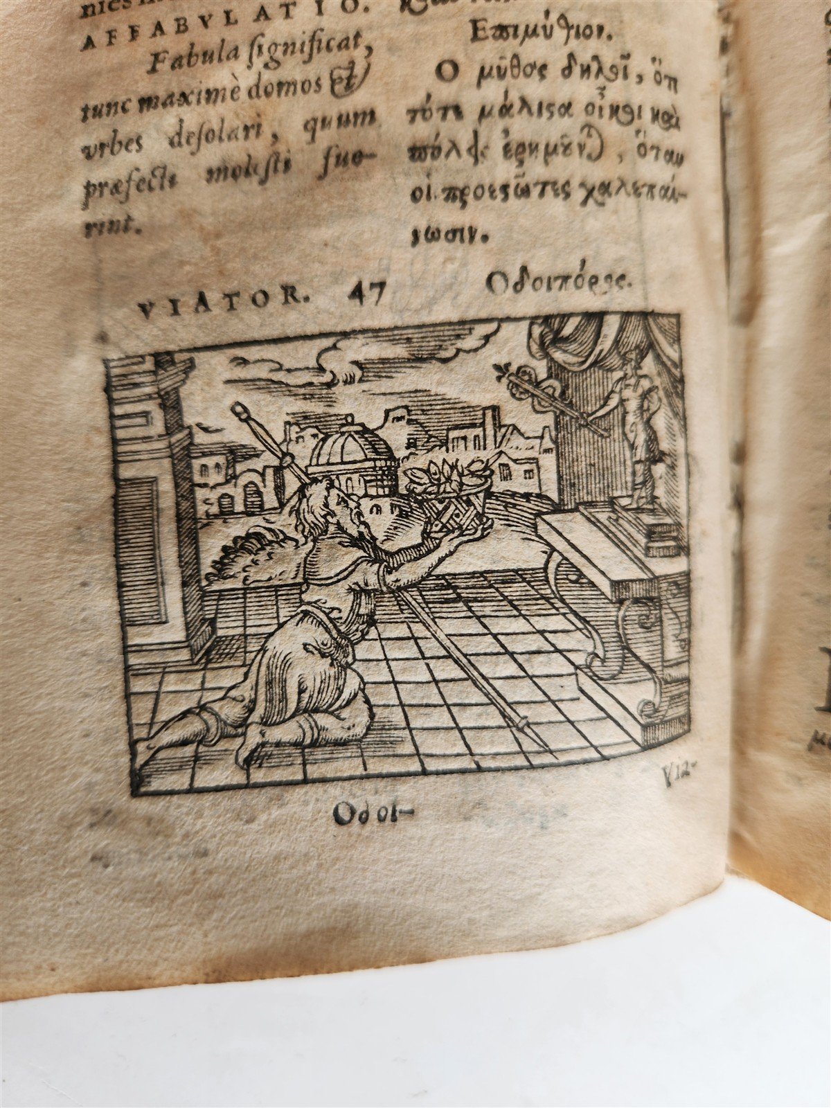 1585 AESOP fully illustrated ANTIQUE 16th century emblemata VELLUM BINDING rare