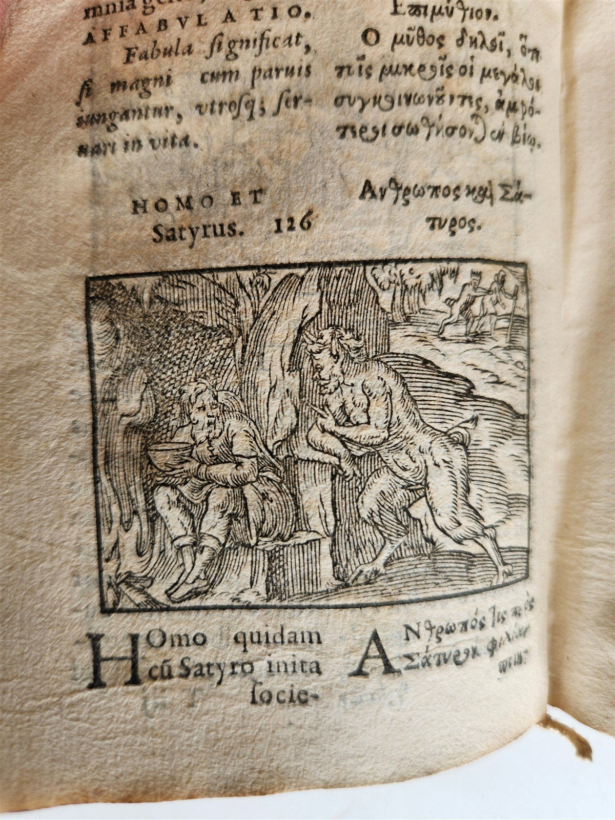 1585 AESOP fully illustrated ANTIQUE 16th century emblemata VELLUM BINDING rare