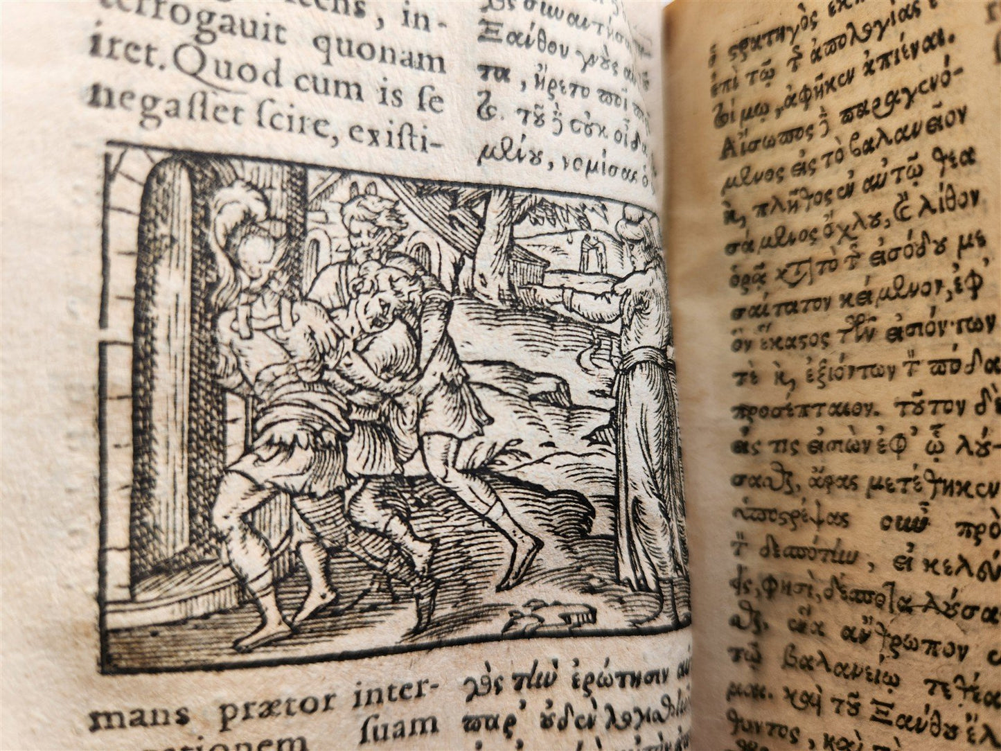 1585 AESOP fully illustrated ANTIQUE 16th century emblemata VELLUM BINDING rare