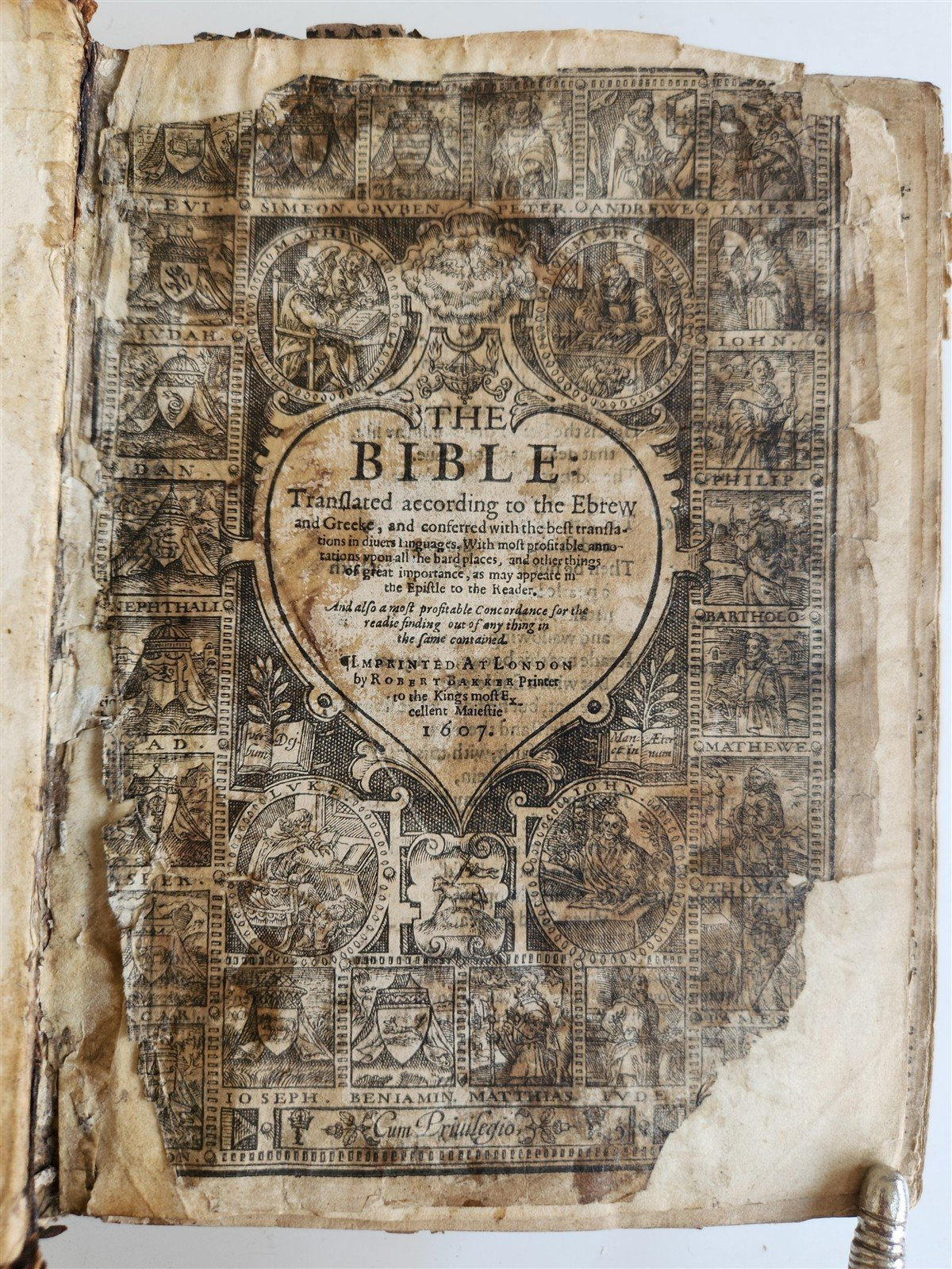 1607 BREECHES BIBLE in ENGLISH antique 17th CENTURY