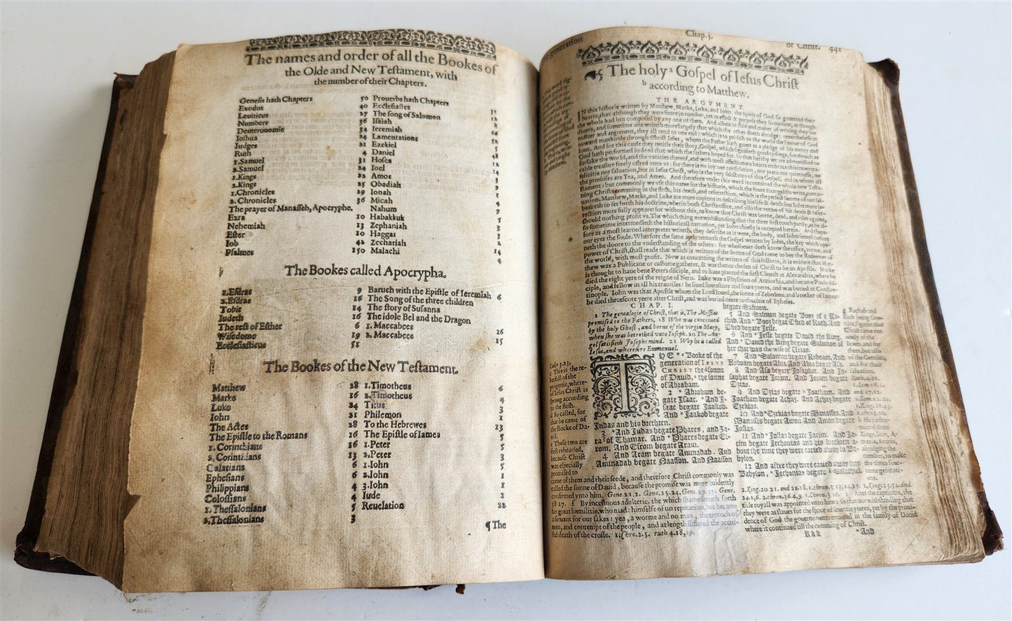 1607 BREECHES BIBLE in ENGLISH antique 17th CENTURY
