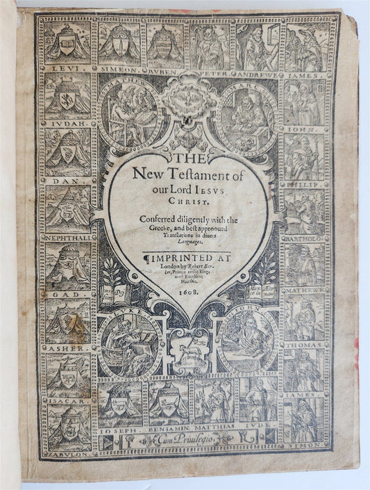 1608 BIBLE in ENGLISH antique NEW TESTAMENT