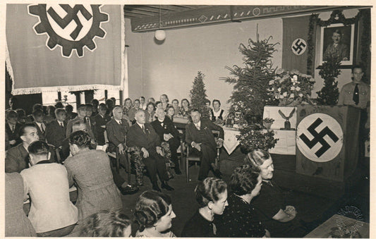 NAZIS PROPAGANDA 1939 CHRISTMAS PARTY VINTAGE REAL PHOTO POSTCARD RPP