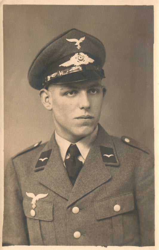 GERMAN NAZIS WWII ERA OFFICER VINTAGE REAL PHOTO POSTCARD RPPC