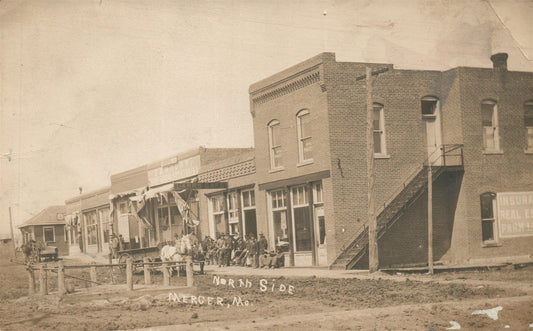 MERCER MO NORTH SIDE ANTIQUE REAL PHOTO POSTCARD RPPC