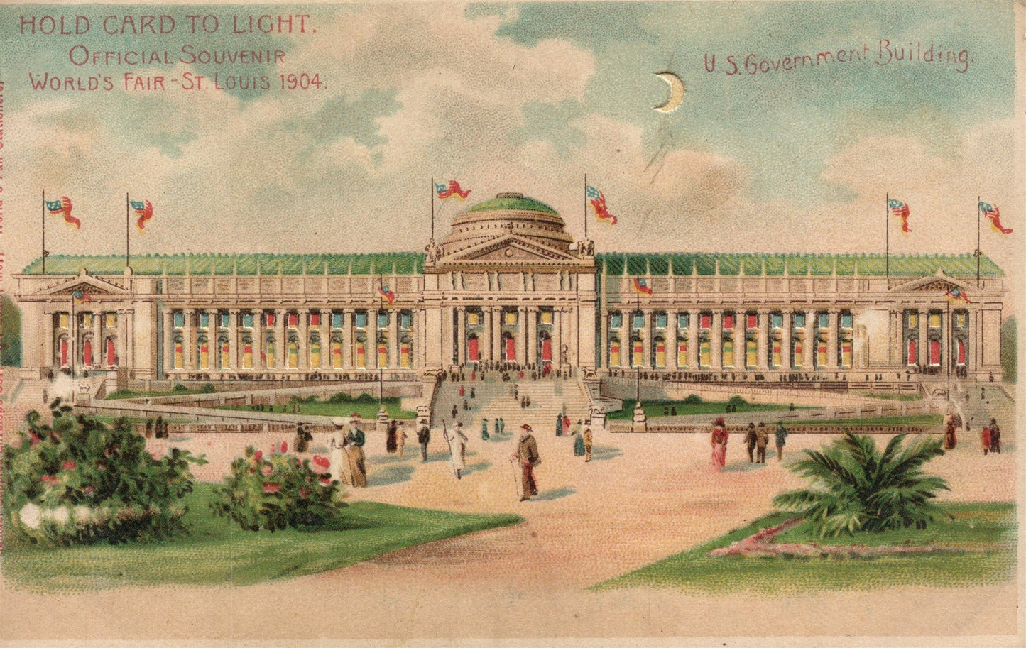 ST.LOUIS MO HOLD TO LIGHT 1904 WORLD'S FAIR US GOV'T BUILDING ANTIQUE POSTCARD