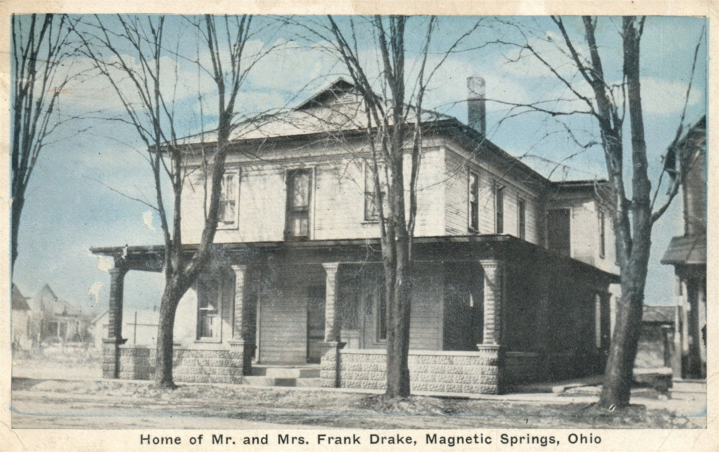 MAGNETIC SPRINGS OH HOME OF FRANK DRAKE ANTIQUE POSTCARD