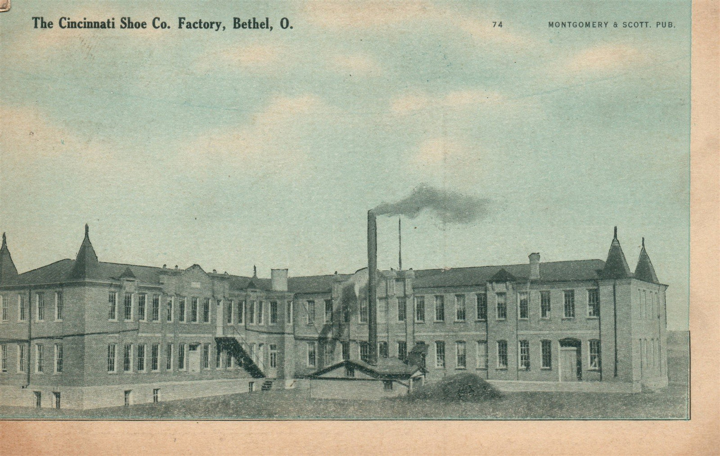 BETHEL OH SHOE COMPANY FACTORY ANTIQUE POSTCARD