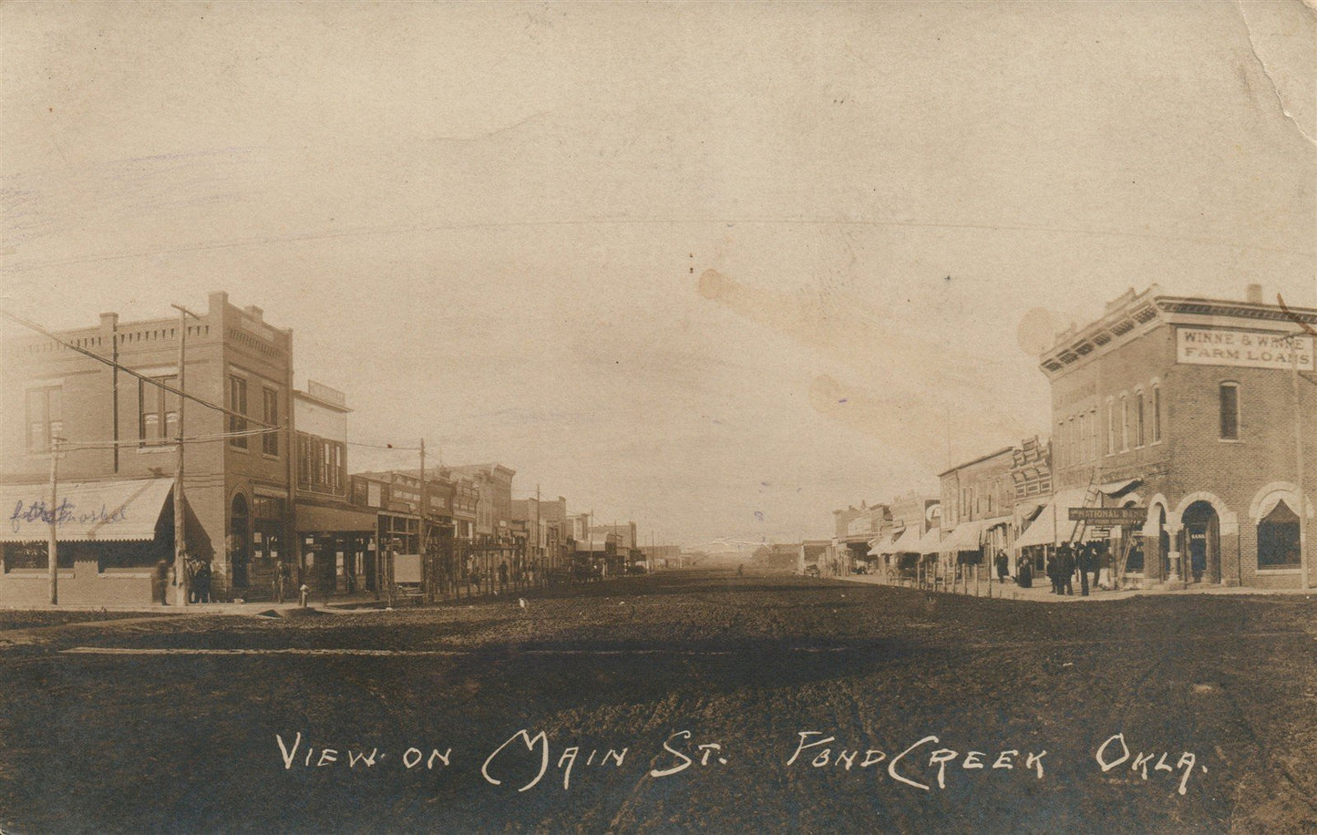 POND CREEK OK MAIN STREET ANTIQUE REAL PHOTO POSTCARD RPPC