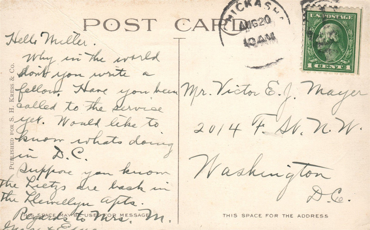 CHICKASHA OK STREET SCENE ANTIQUE POSTCARD