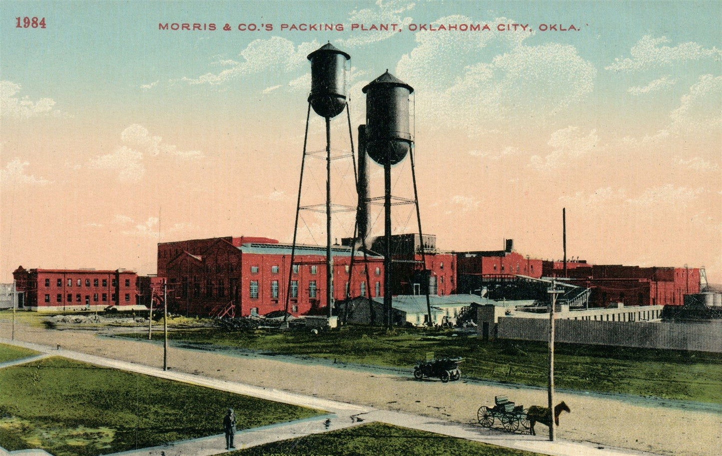 OKLAHOMA CITY OK MORRIS & CO. PACKING PLANT ANTIQUE POSTCARD