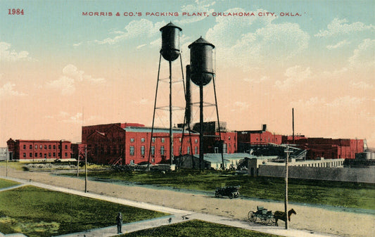 OKLAHOMA CITY OK MORRIS & CO. PACKING PLANT ANTIQUE POSTCARD