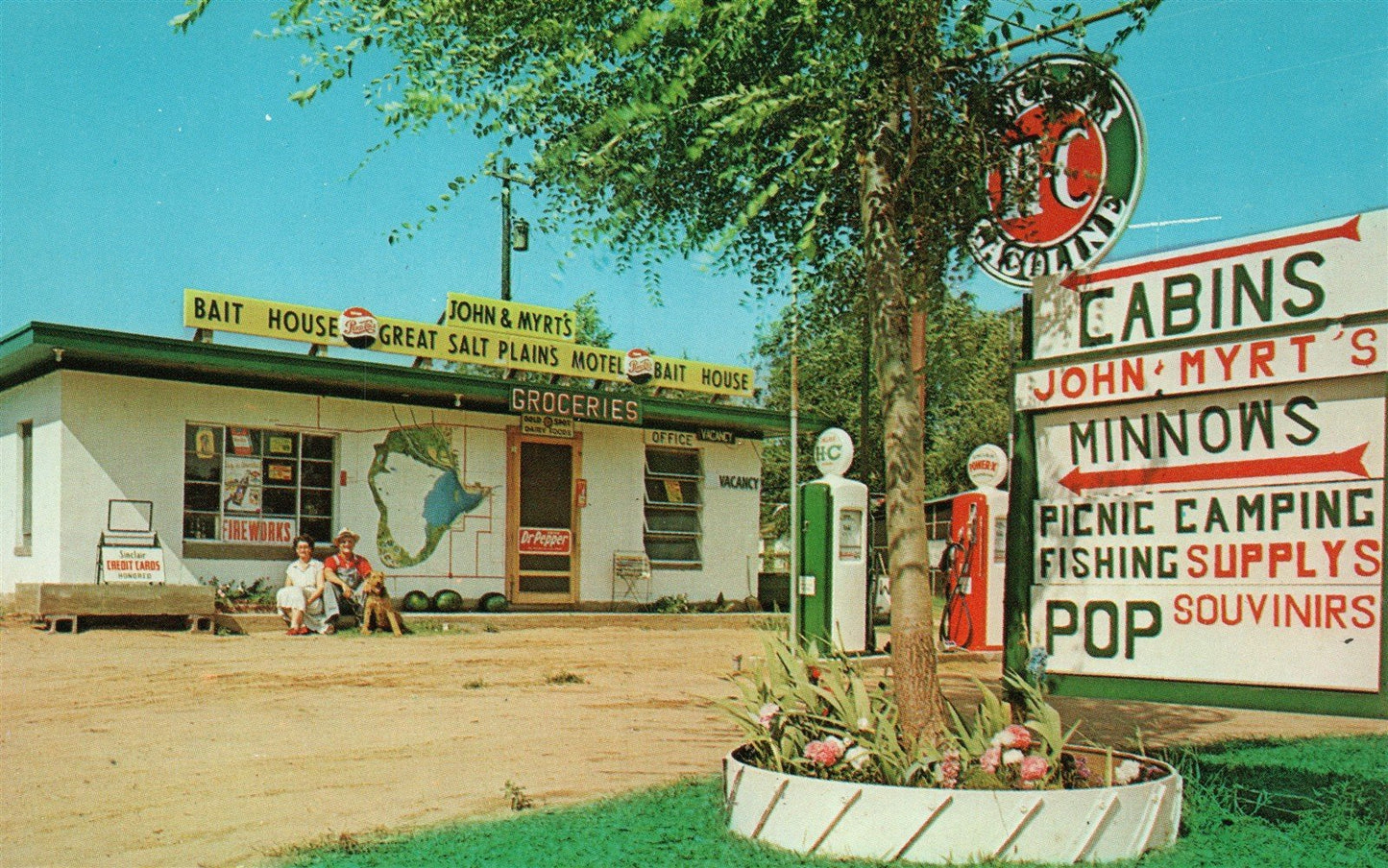 ALFALFA COUNTY OK GAS STATION VINTAGE POSTCARD