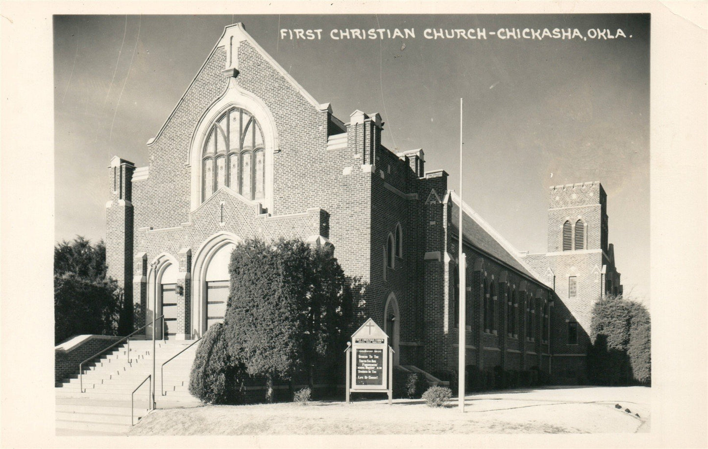 CHICKASHA OK CHURCH ANTIQUE REAL PHOTO POSTCARD RPPC