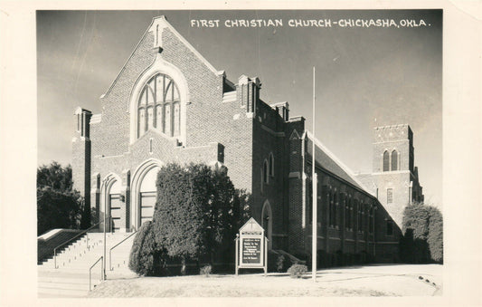 CHICKASHA OK CHURCH ANTIQUE REAL PHOTO POSTCARD RPPC