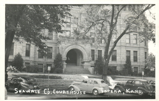 TOPEKA KS COURT HOUSE ANTIQUE REAL PHOTO POSTCARD RPPC