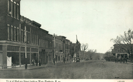 FREDONIA KS MADISON STREET ANTIQUE POSTCARD