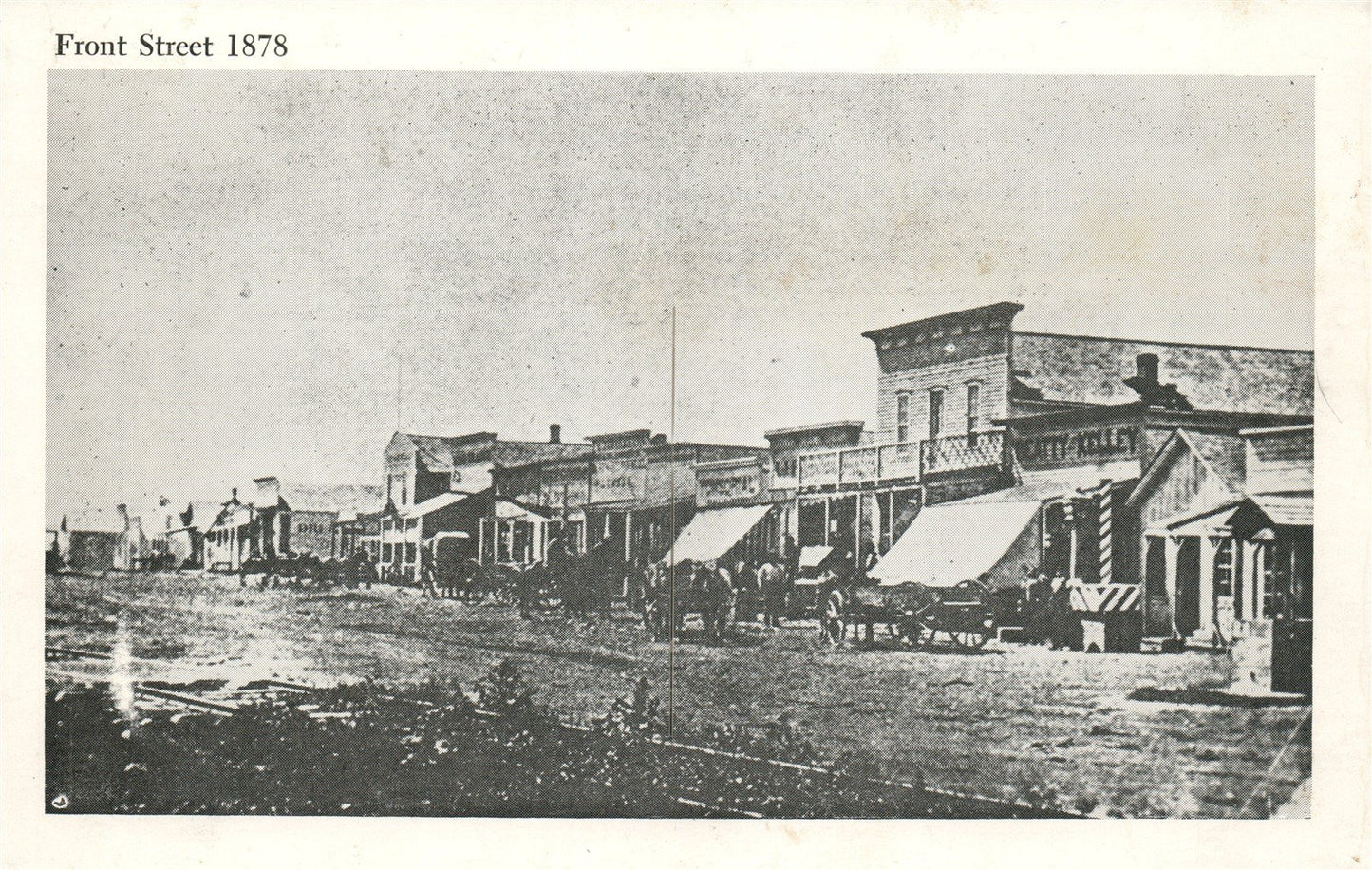 DODGE CITY KS FRONT STREET ANTIQUE POSTCARD