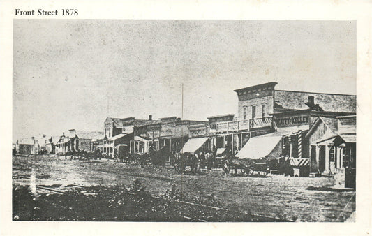 DODGE CITY KS FRONT STREET ANTIQUE POSTCARD