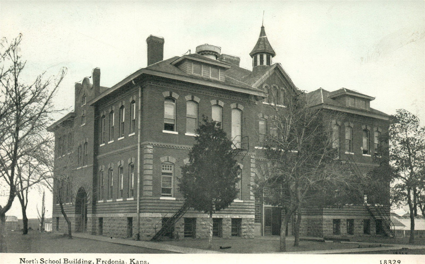 FREDONIA KS SCHOOL ANTIQUE POSTCARD