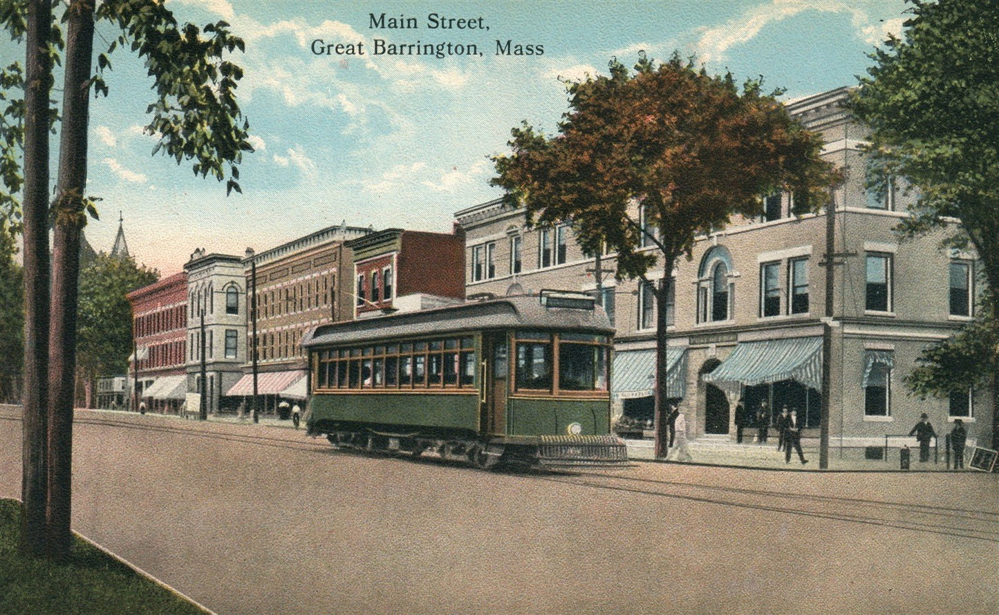 GREAT BARRINGTON MA MAIN STREET ANTIQUE POSTCARD