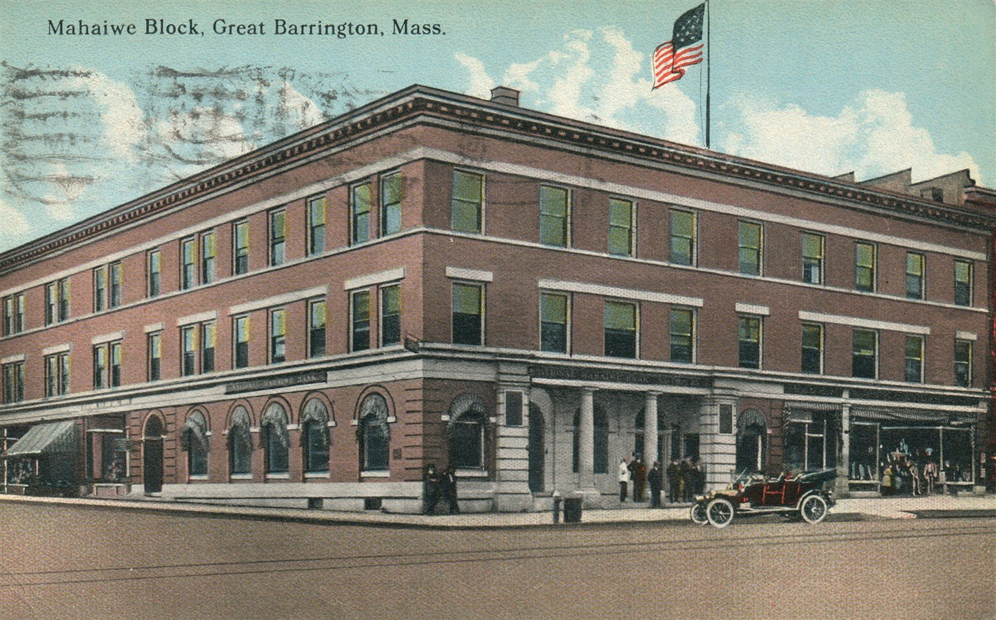 GREAT BARRINGTON MA MAHAIVE BLOCK ANTIQUE POSTCARD