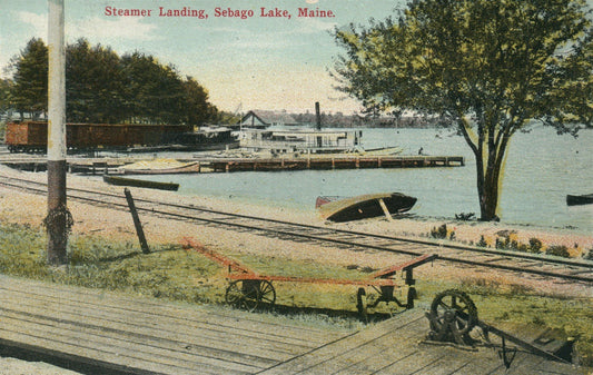 SEBAGO LAKE ME STEAMER LANDING ANTIQUE POSTCARD