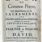 1707 BOOK OF COMMON PRAYER in ENGLISH w/ PSALMS of DAVID ANTIQUE illustrated