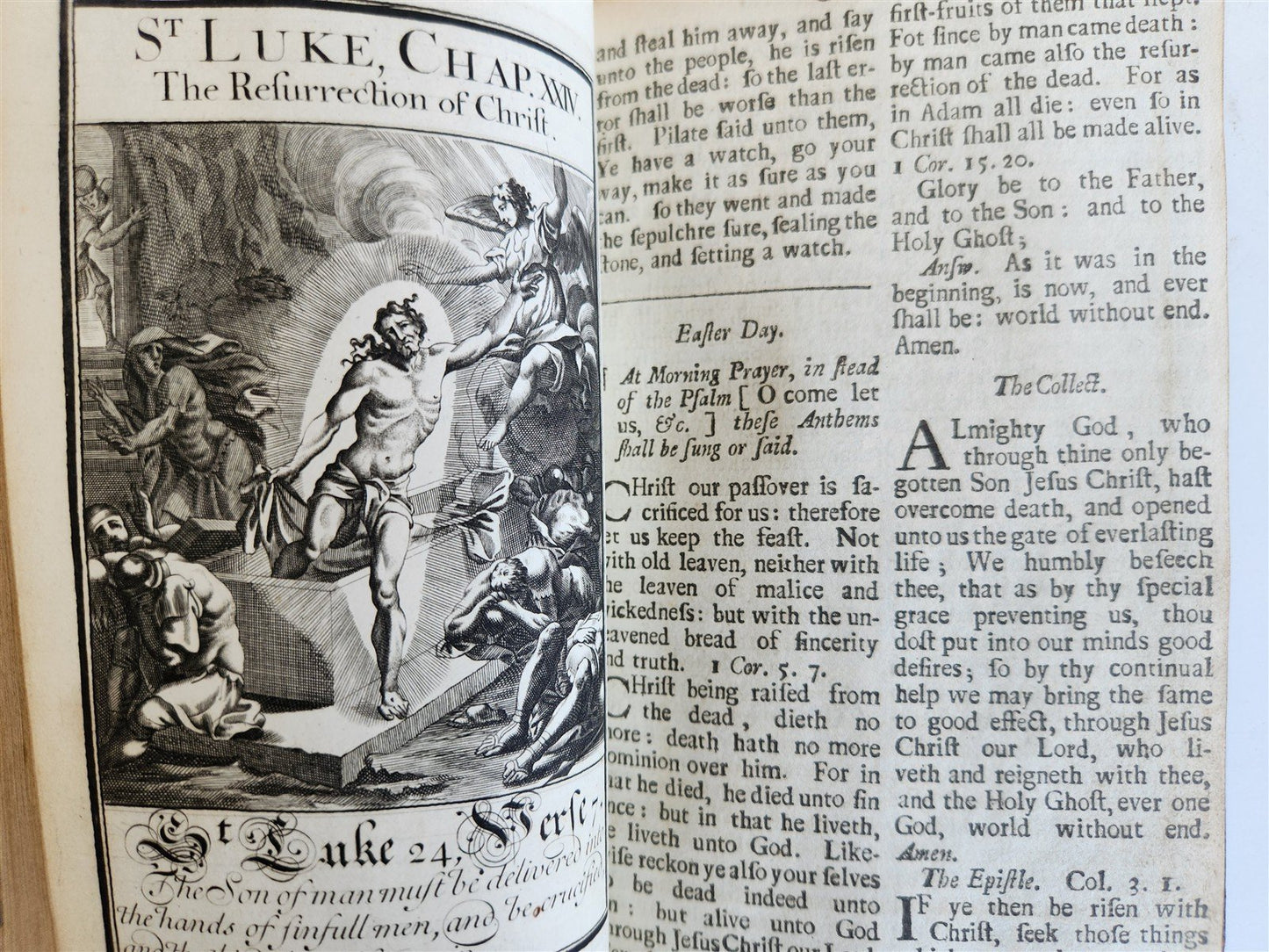 1707 BOOK OF COMMON PRAYER in ENGLISH w/ PSALMS of DAVID ANTIQUE illustrated
