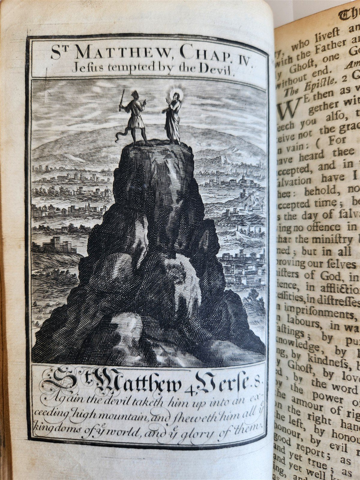 1707 BOOK OF COMMON PRAYER in ENGLISH w/ PSALMS of DAVID ANTIQUE illustrated