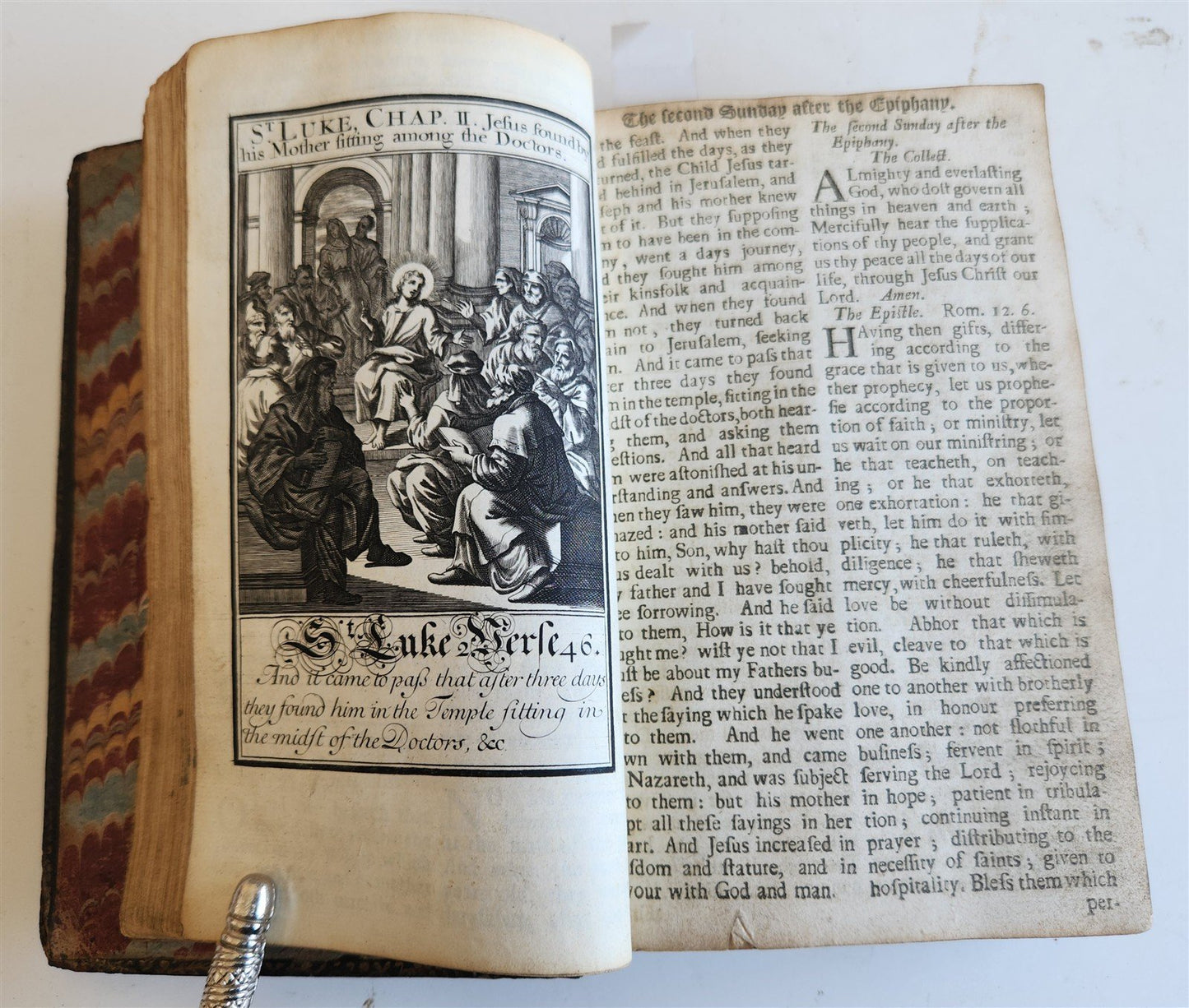 1707 BOOK OF COMMON PRAYER in ENGLISH w/ PSALMS of DAVID ANTIQUE illustrated