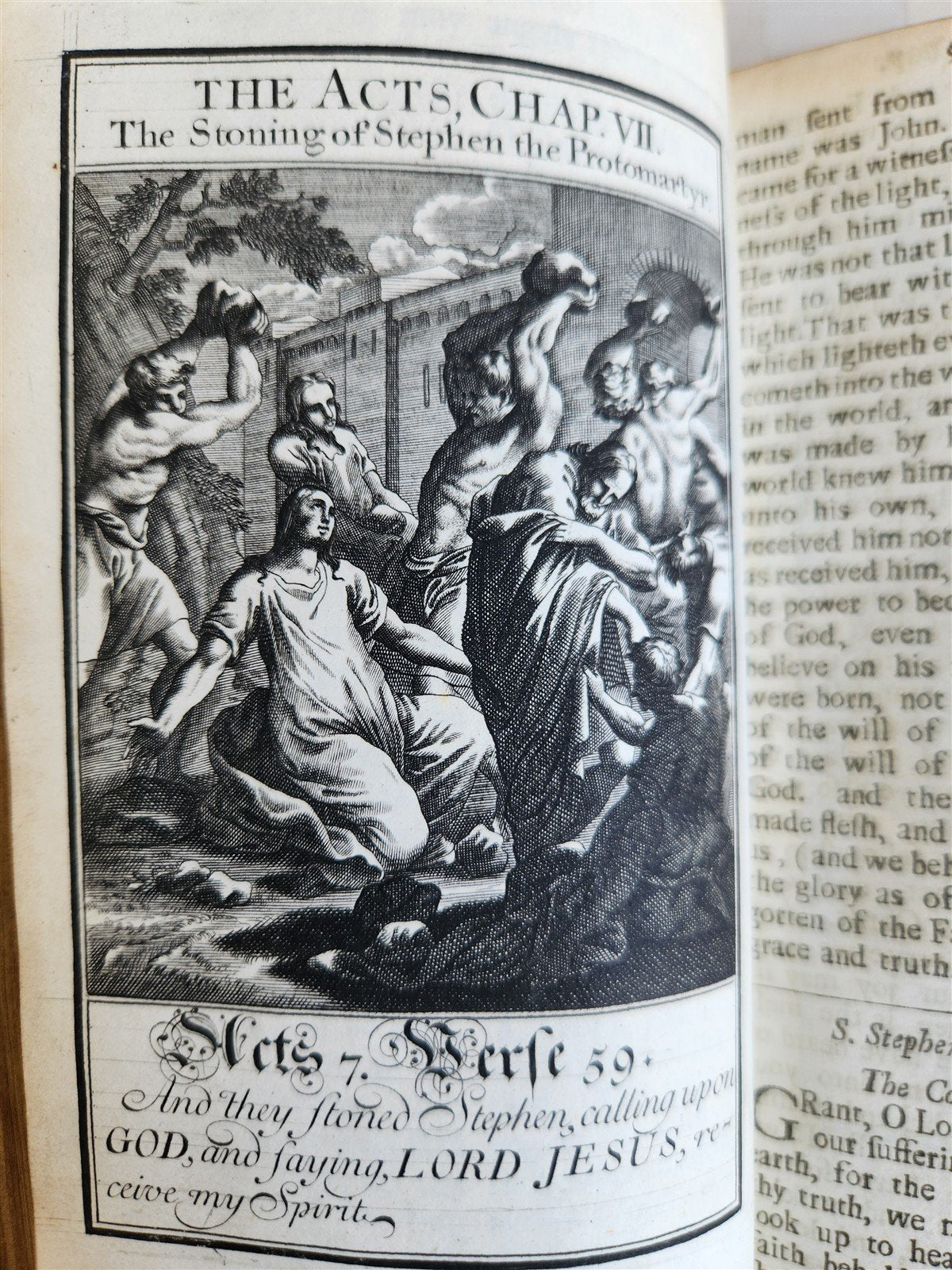 1707 BOOK OF COMMON PRAYER in ENGLISH w/ PSALMS of DAVID ANTIQUE illustrated