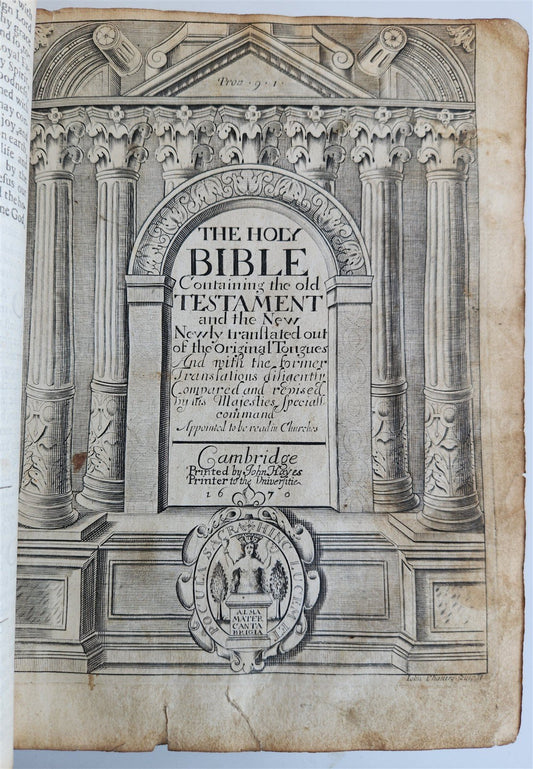 1670 BIBLE in ENGLISH antique OLD & NEW TESTAMENT 17th CENTURY