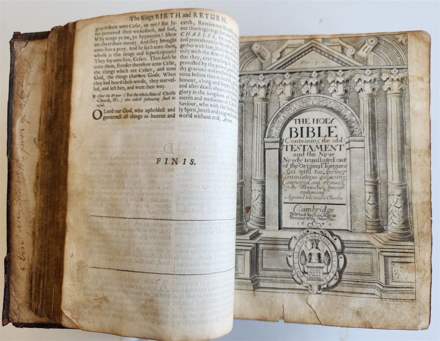1670 BIBLE in ENGLISH antique OLD & NEW TESTAMENT 17th CENTURY