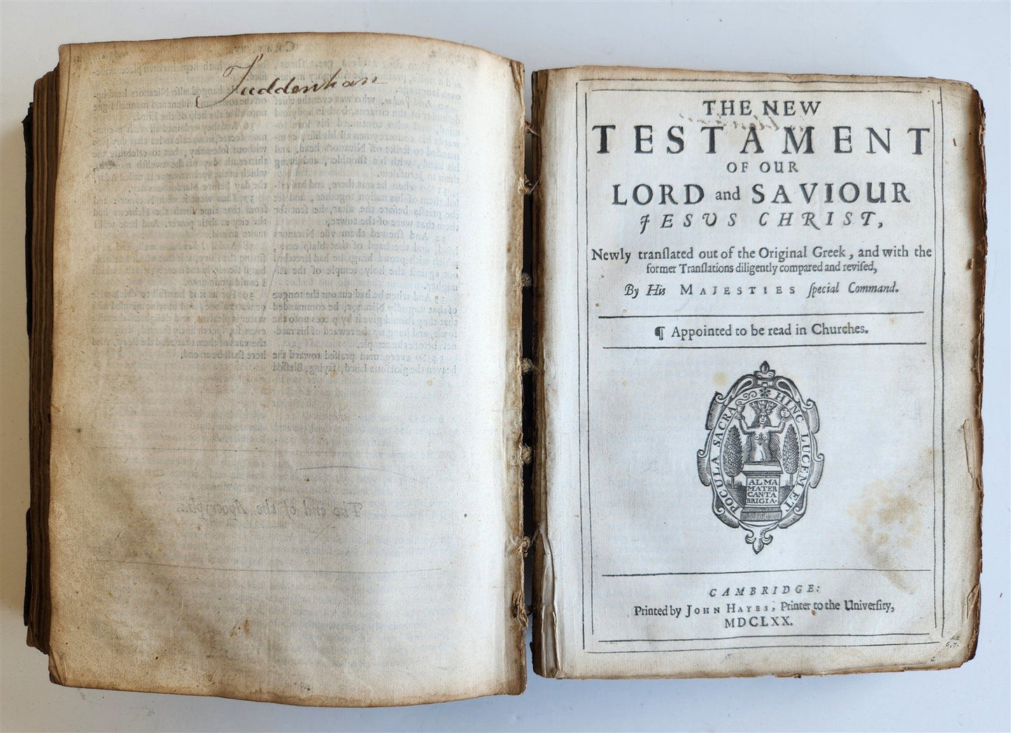 1670 BIBLE in ENGLISH antique OLD & NEW TESTAMENT 17th CENTURY