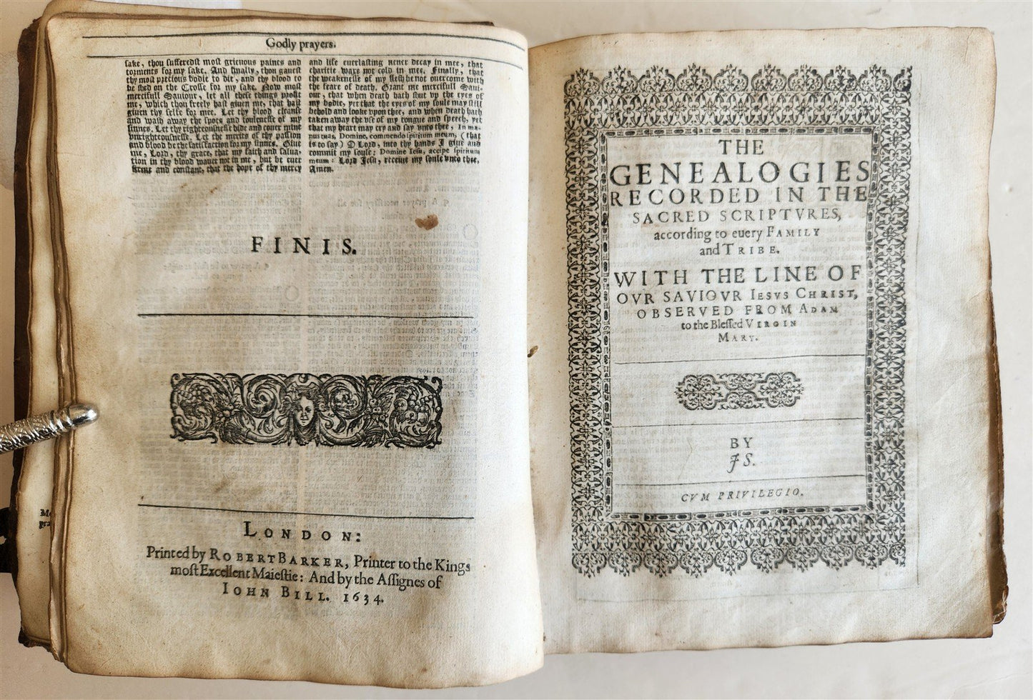 1634 BIBLE in ENGLISH antique OLD & NEW TESTAMENT 17th CENTURY by Robert Barker