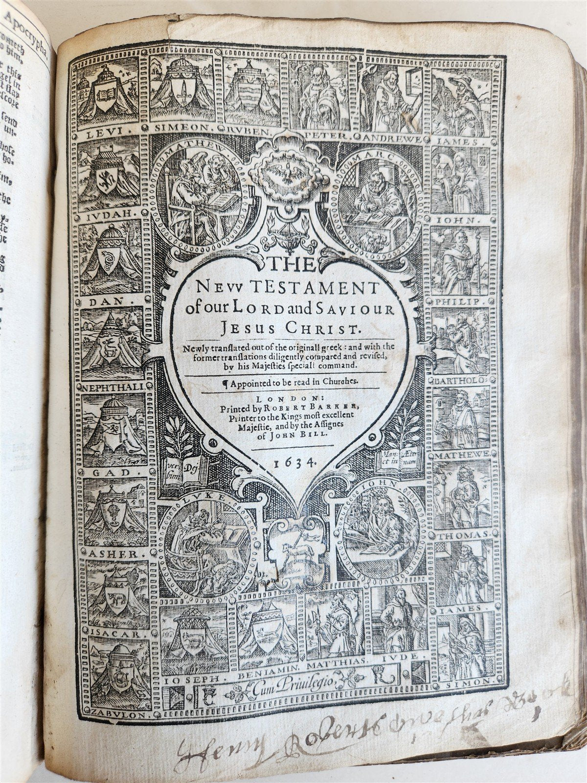 1634 BIBLE in ENGLISH antique OLD & NEW TESTAMENT 17th CENTURY by Robert Barker