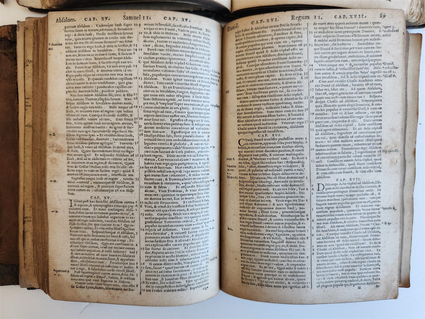 1567 BIBLE in LATIN 2 VOLUMES by PLANTIN antique incl. 1612 R.Barker partial NT