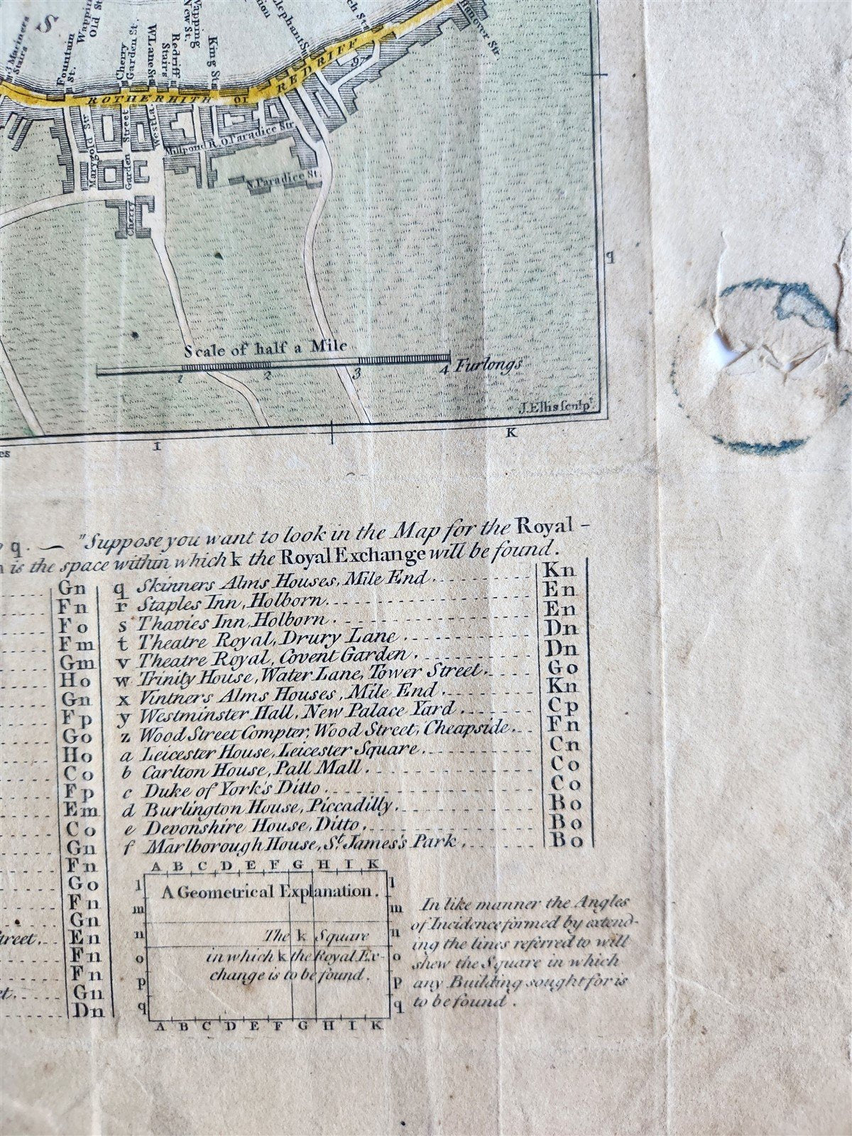 1790s PLAN OF LONDON WESTMINSTER & SOUTHWARK antique
