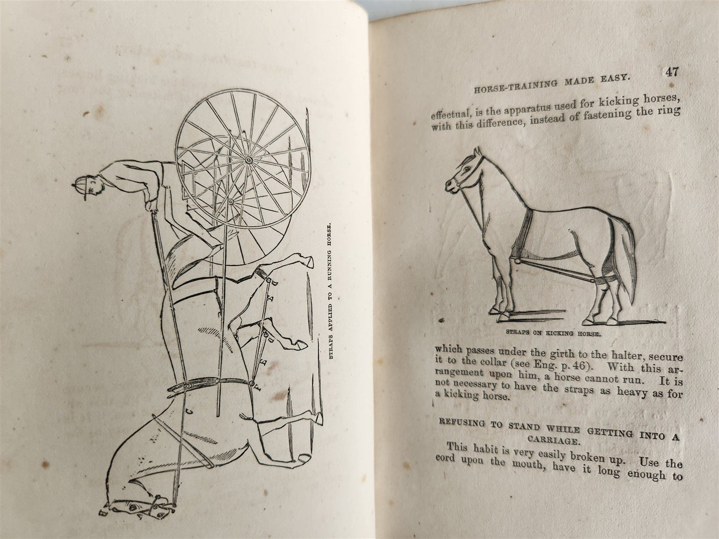 1866 HORSE TRAINING MADE EASY by Robert Jennings illustrated ANTIQUE