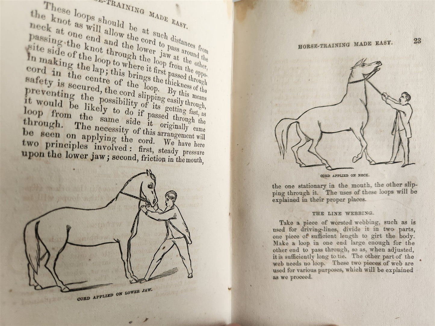 1866 HORSE TRAINING MADE EASY by Robert Jennings illustrated ANTIQUE