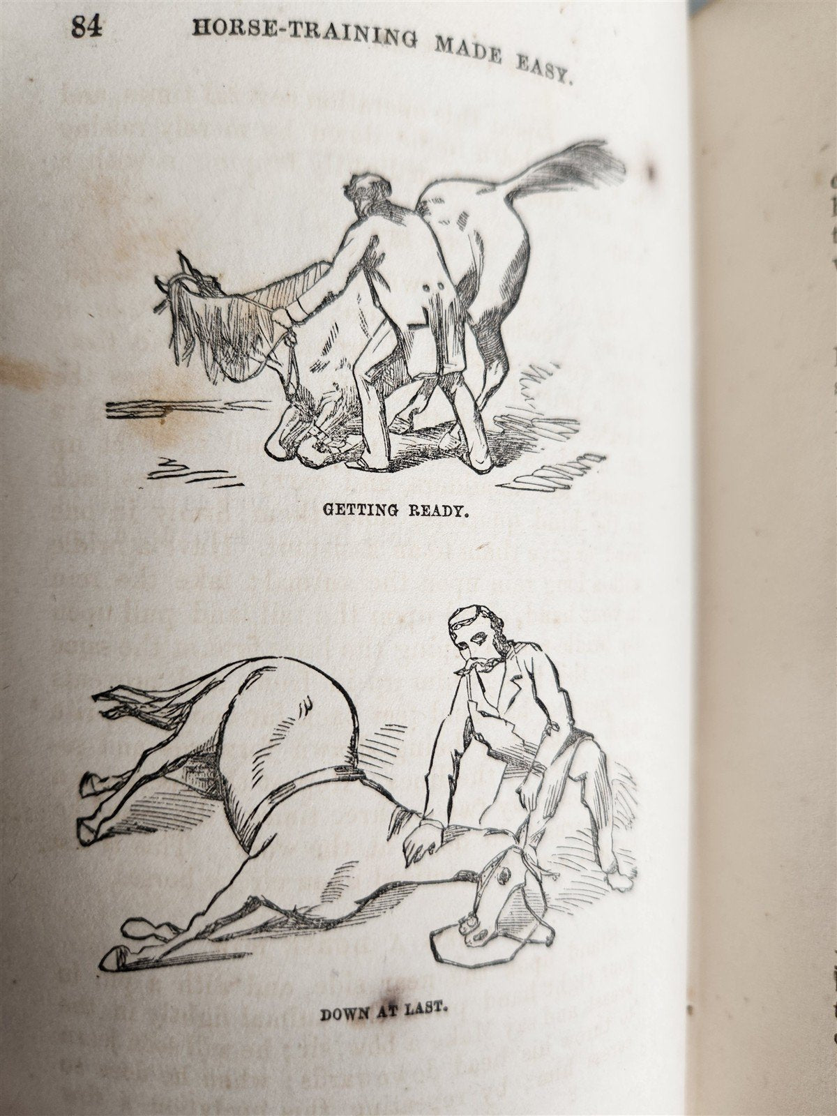 1866 HORSE TRAINING MADE EASY by Robert Jennings illustrated ANTIQUE