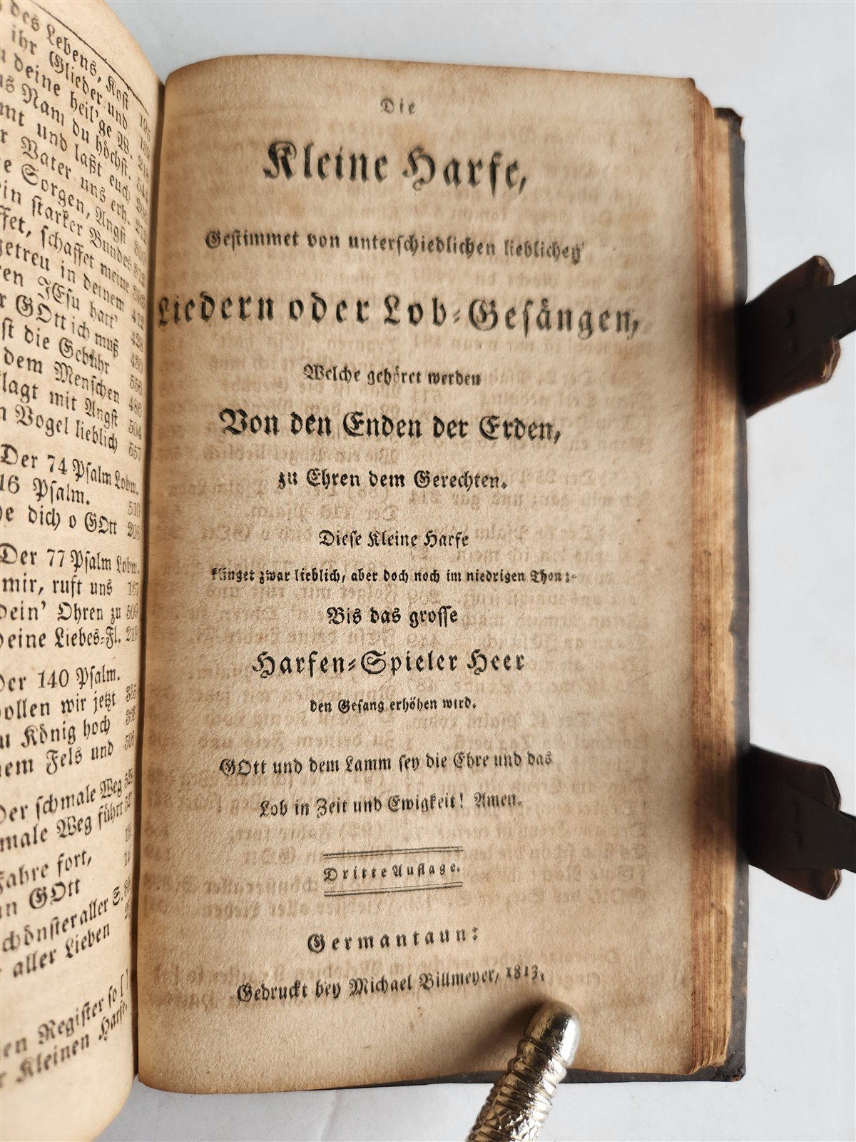 1813 PSALMS of DAVID Pennsyvania German ANTIQUE Germantown Billmeyer