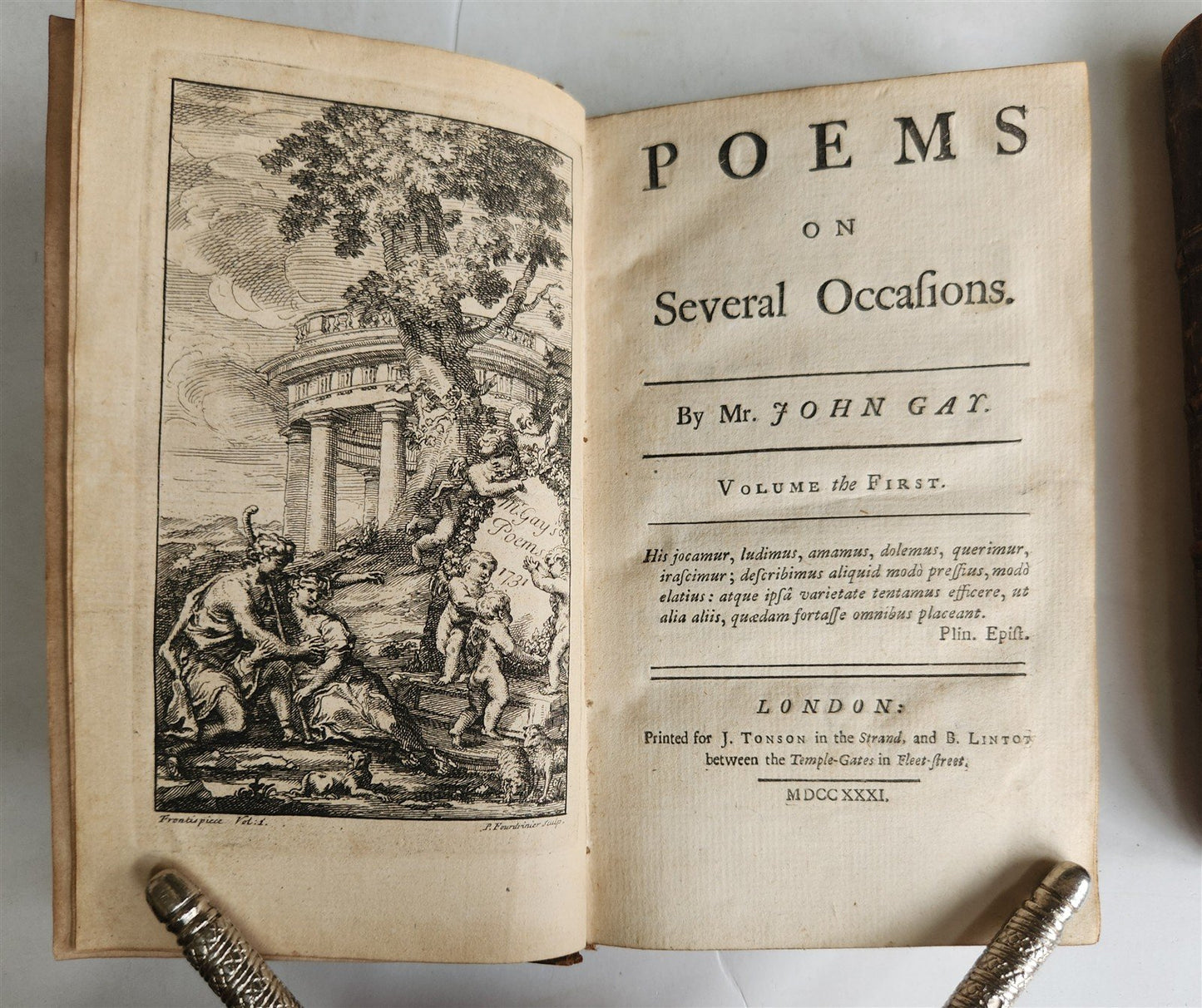 1731 Poems on Several Occasions 2 VOLUMES POETRY by JOHN GAY antique