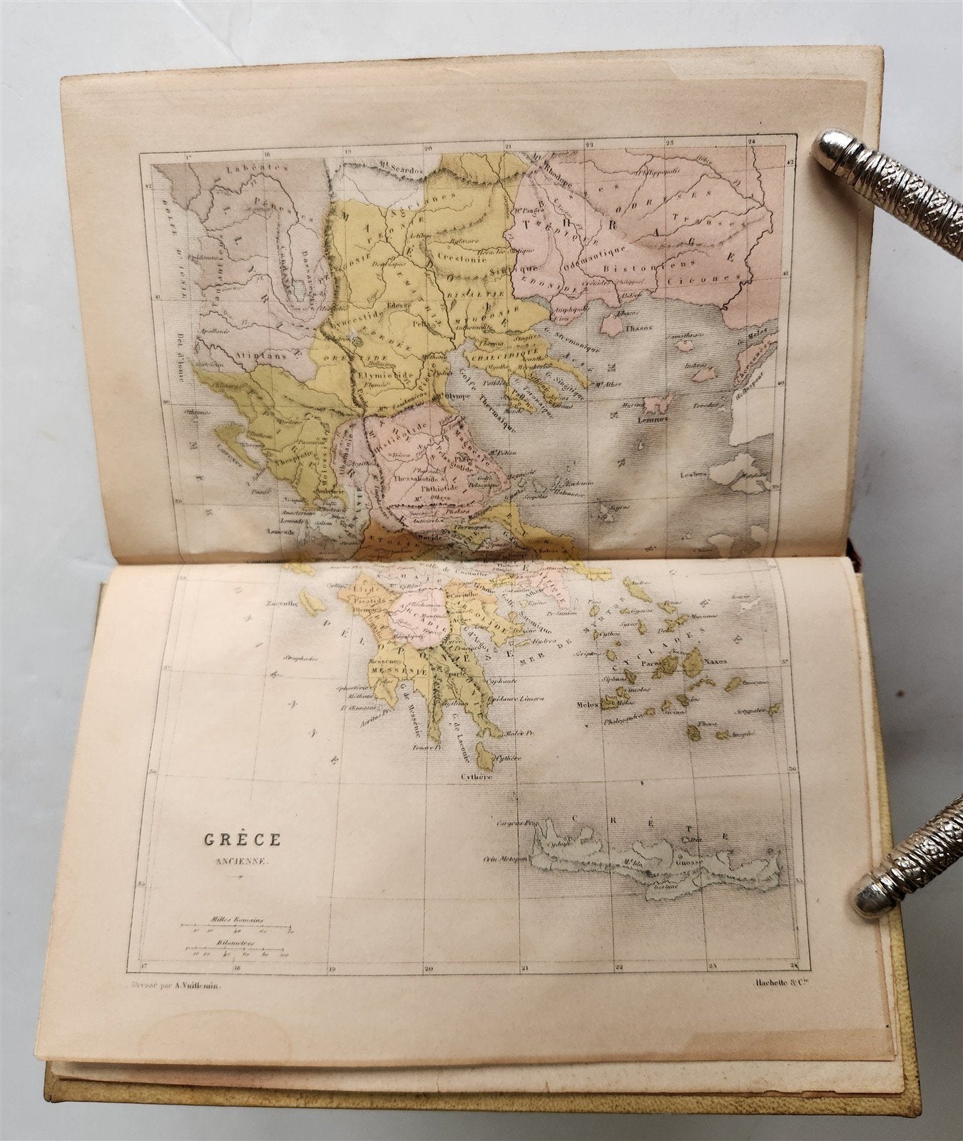 1876 HISTORY of GREECE antique VELLUM BOUND illustrated HISTOIRE CRECQUE