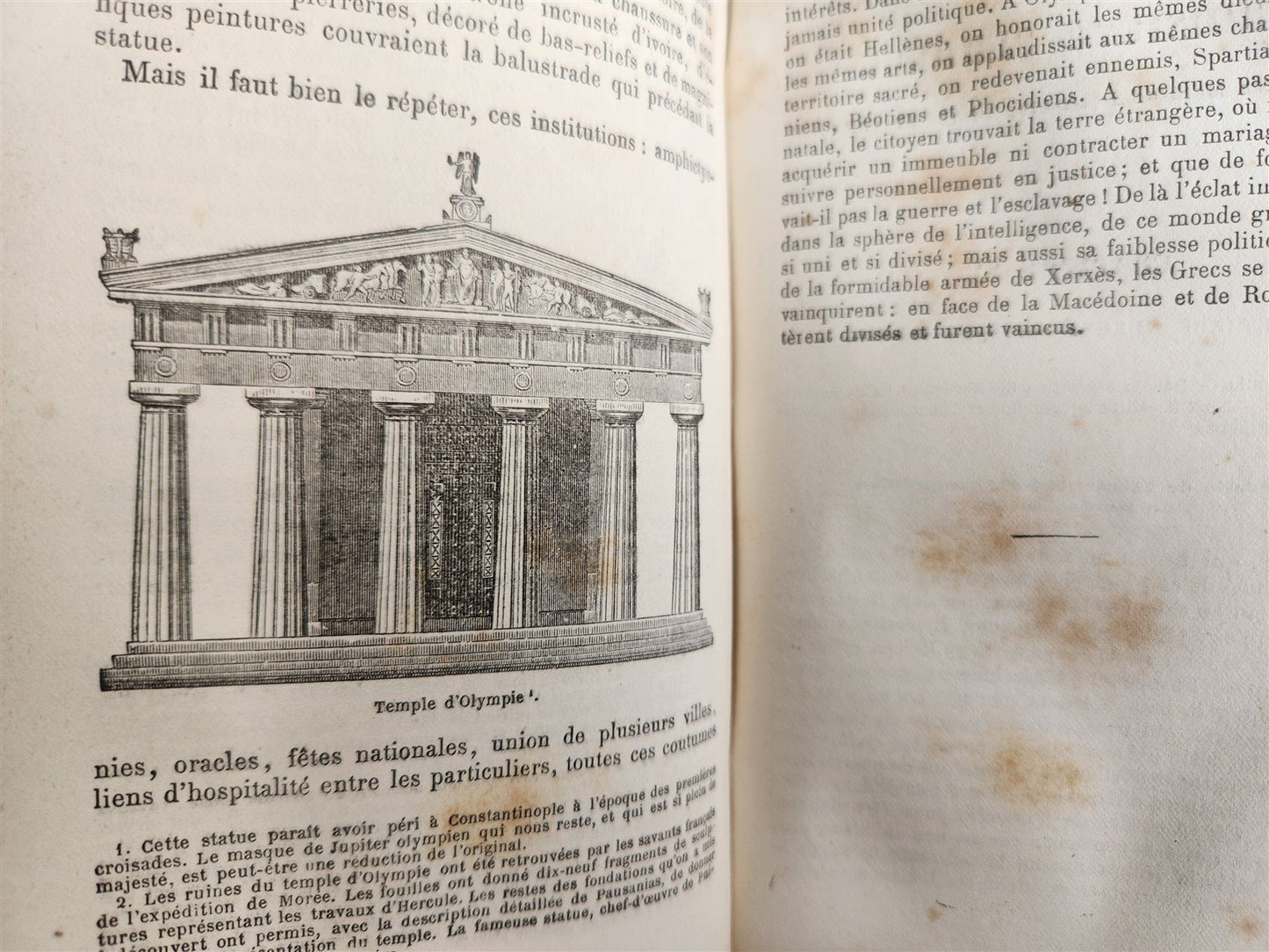 1876 HISTORY of GREECE antique VELLUM BOUND illustrated HISTOIRE CRECQUE