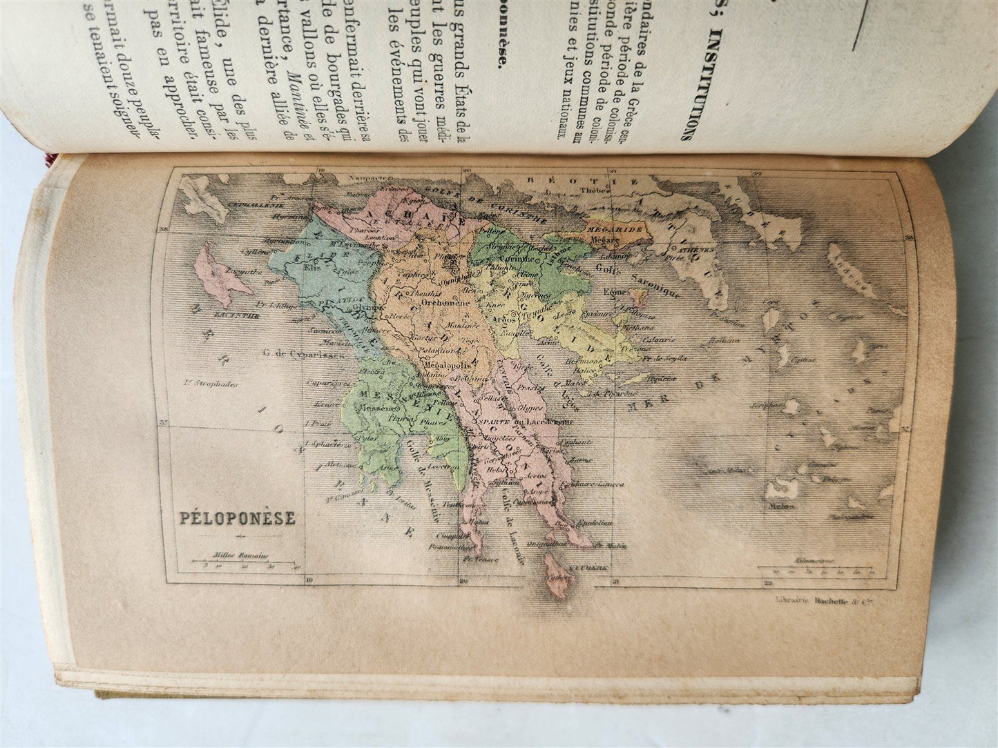1876 HISTORY of GREECE antique VELLUM BOUND illustrated HISTOIRE CRECQUE