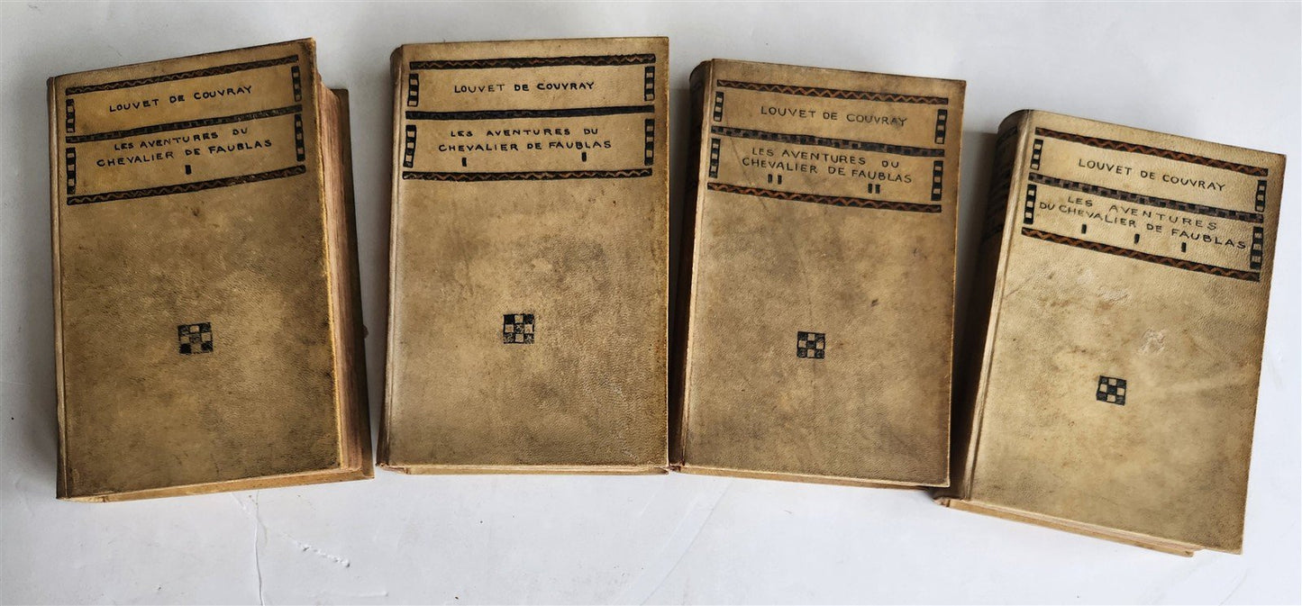 1883 LES AVENTURES DU CHEVALIER DE FAUBLAS 4 volumes VELLUM BOUND